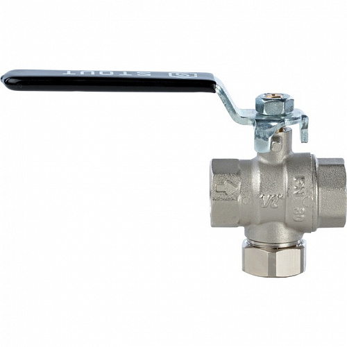Кран шаровый Stout с фильтром 1/2 ручка-рычаг, фото фото 3