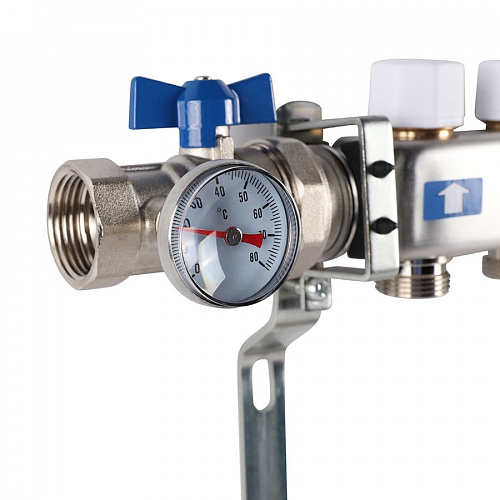 Коллектор без расходомеров ROMMER 6 выходов нерж. сталь в сборе, фото фото 4