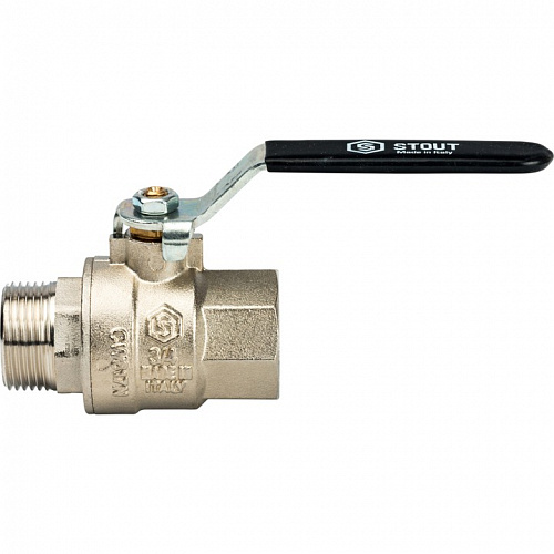 Кран шаровый полн. прох. 3/4" В/Н ручка, STOUT, фото фото 2