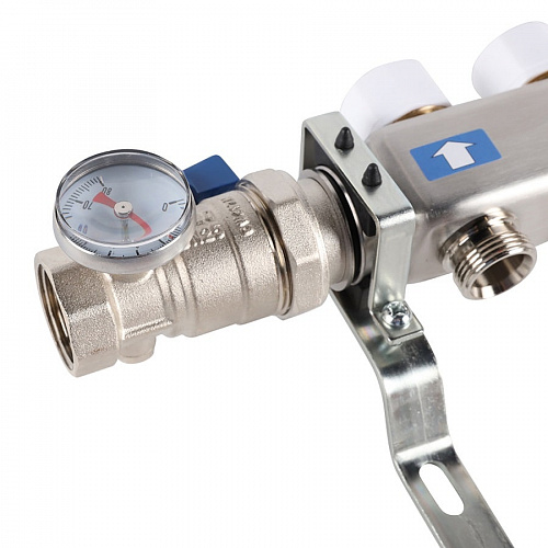 Коллектор без расходомеров ROMMER 5 выходов нерж. сталь в сборе, фото фото 4