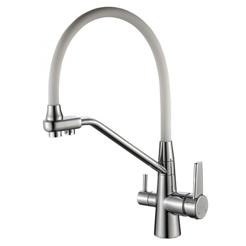 Смеситель DEVIDA для питьевой воды с белым гибким изливом, фото