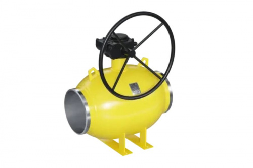 Кран шаровый LD под приварку для газа КШЦП ст. 20 Ду300/250, Ру1,6, стандартнопроходной с редуктором, фото