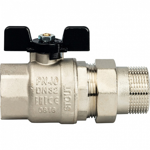 Кран шаровый полн. прох. c америк. STOUT 1 1/4" бабочка, фото фото 3