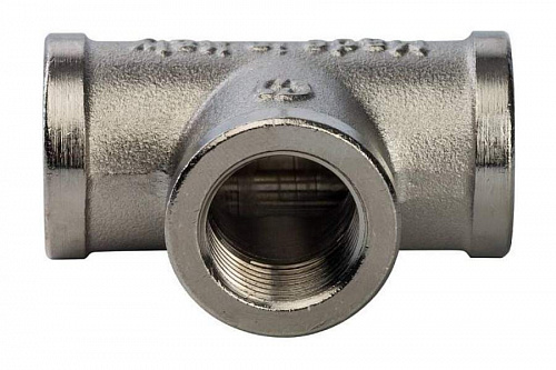 STOUT Тройник В/В/В 3/8" никелированный SFT-0020-000038, фото фото 2