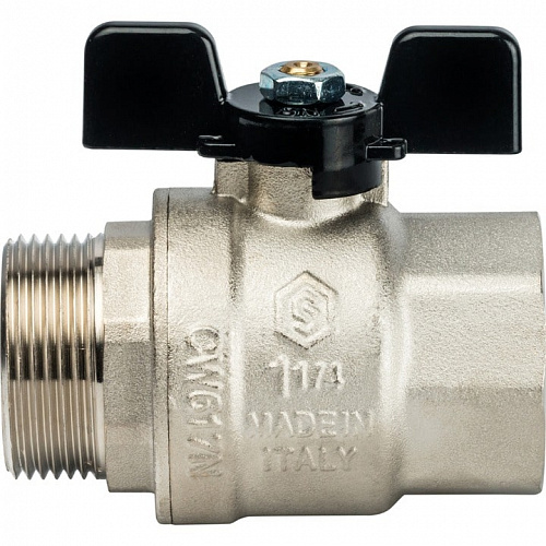 Кран шаровый полн. прох. 1 1/4" В/Н бабочка, STOUT, фото фото 2