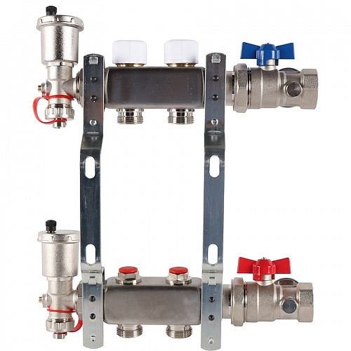 Коллектор без расходомеров ROMMER 2 выхода нерж. сталь в сборе, фото фото 3