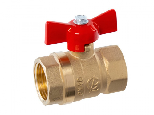 Кран шаровый 3/4" В/В  бабочка 11Б27п1 СТАНДАРТ Галлоп, фото