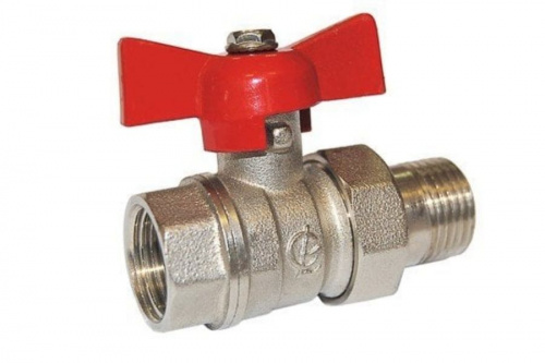 Кран шаровый 11Б27п1 СТАНДАРТ DN-15 бабочка амер. PN40 НИКЕЛЬ 232 ГАЛЛОП, фото