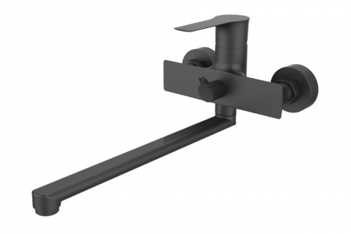 Смеситель DEVIDA ZUTTO-NERO для ванны, с поворотным изливом и встроенным дивертором, фото