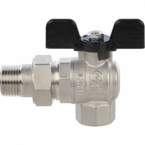 Кран шаровый полн. прох. c америк. угл. 1/2"  бабочка, STOUT, фото фото 2