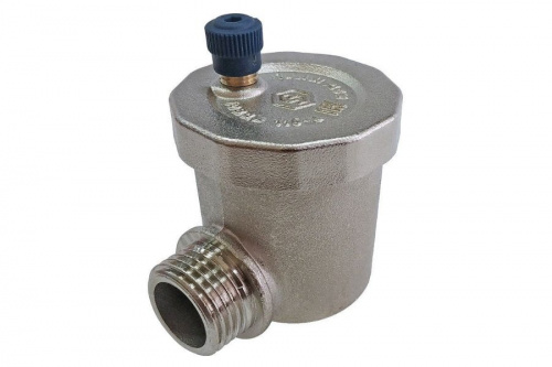 Воздухоотводчик Stout  угловой 1/2 Нр никель SVS-1013-000015, фото