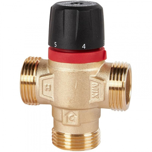 Термостатический смесительный клапан Rommer для отопления и ГВС 1" НР 20-43°С KV 1,6 (бок. смешив), фото