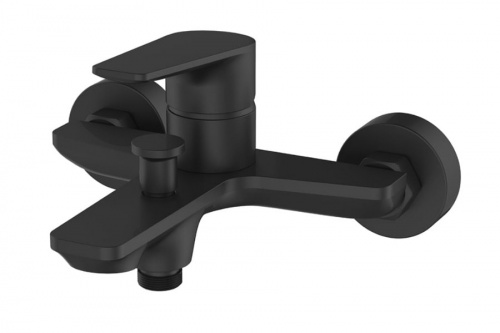 Смеситель DEVIDA VIVA-NERO для ванны, с литым изливом и дивертором, фото