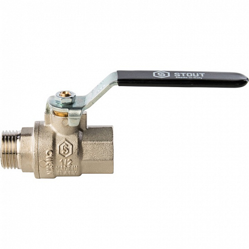 Кран шаровый Stout 1/2 ВР/НР ручка-рычаг полнопроходной, фото фото 2