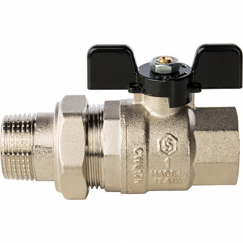 Кран шаровый полн. прох. c америк. 1"  бабочка, STOUT, фото фото 2