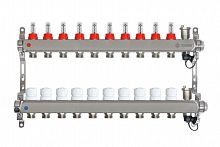 TAEN Коллектор с расходомерами 10 вых. нерж. сталь концевой группой, фото