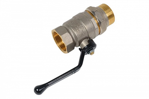 Кран шаровый латунный LD Pride 1 1/4 с американкой ручка, фото фото 2