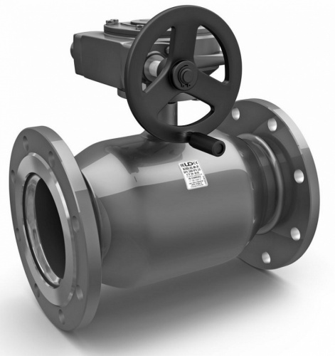 Кран шаровый LD фланцевый КШЦФР ст. 20 Ду400/305 Ру1,6 с редуктором, фото