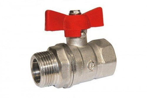 Кран шаровый 11Б27п1 СТАНДАРТ DN-20 В/Н бабочка PN40 231 НИКЕЛЬ ГАЛЛОП, фото