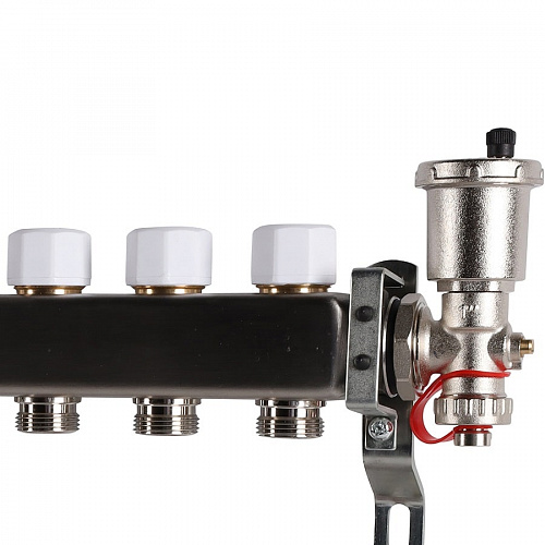 Коллектор без расходомеров ROMMER 9 выходов нерж. сталь в сборе, фото фото 5