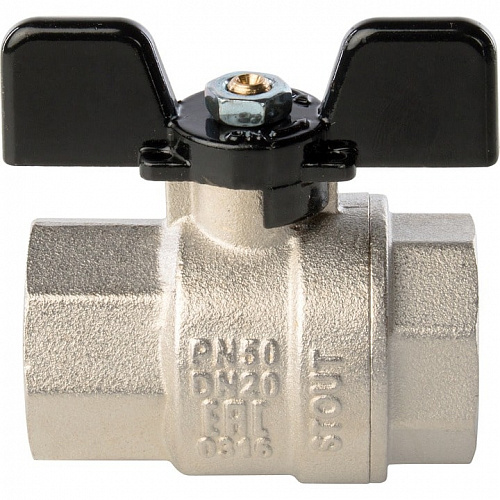 Кран шаровый полн. прох. 3/4" В/В бабочка, STOUT, фото фото 3