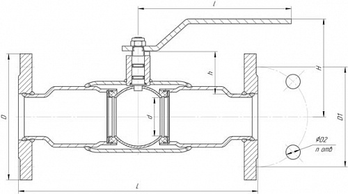 Кран шаровый LD фланцевый КШЦФ ст. 20 Ду15 Ру4,0 полнопроходной, фото фото 2