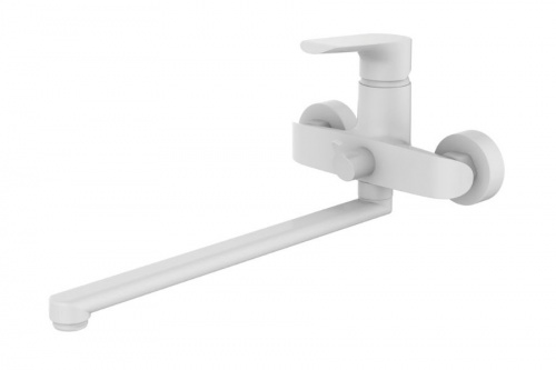 Смеситель DEVIDA GEMMA-WHITE для ванны, с поворотным изливом и дивертором, фото