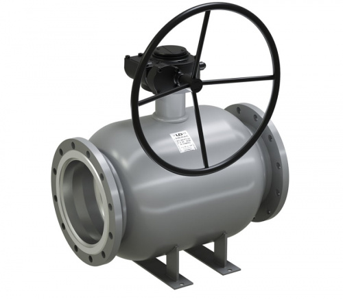 Кран шаровый LD фланцевый КШЦФР ст. 20 Ду250 Ру1,6 полнопроходной с редуктором, фото