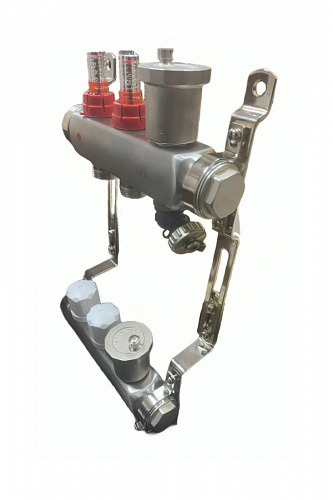 TAEN Коллектор с расходомерами 8 вых. нерж. сталь концевой группой, фото фото 2