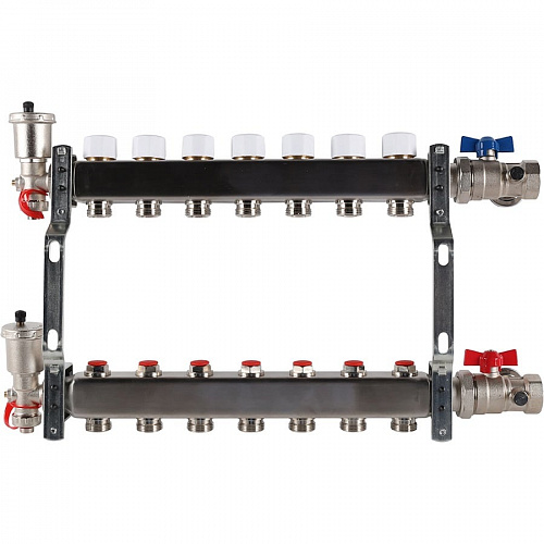 Коллектор без расходомеров ROMMER 7 выходов нерж. сталь в сборе, фото фото 2