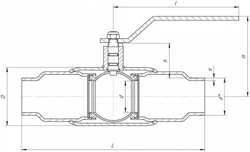 Кран шаровый LD под приварку для газа КШЦП ст. 20 Ду20, Ру4,0, полнопроходной, фото фото 2