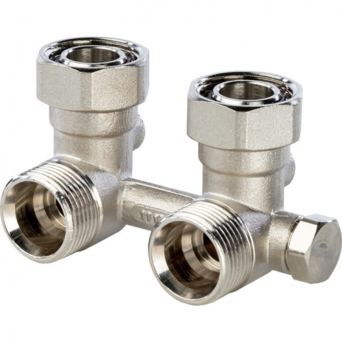 Узел нижнего подключения радиатора Stout для 1-трубной системы угловой 3/4, фото