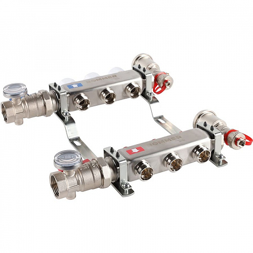 Коллектор без расходомеров ROMMER 3 выхода нерж. сталь в сборе, фото фото 4