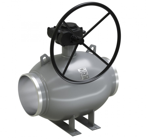 Кран шаровый LD под приварку КШЦПР ст. 20 Ду600 Ру2,5 полнопроходной с редуктором, фото