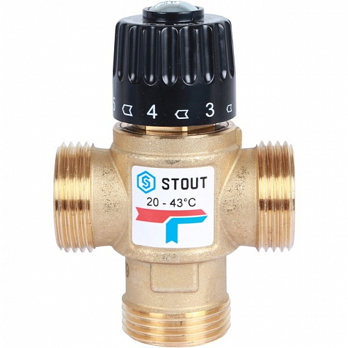 Термостатический смесительный клапан Stout для отопления и ГВС 1” НР 20-43 KV 1,6 фото 2 Термостатический смесительный клапан Stout для отопления и ГВС 1” НР 20-43 KV 1,6, фото фото 2