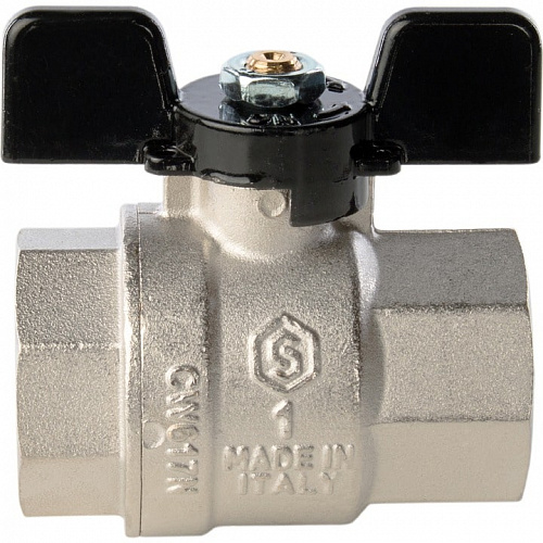 Кран шаровый полн. прох. 1" В/В бабочка, STOUT, фото фото 2