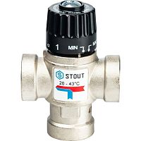 Термостатический смесительный клапан Stout 3/4 ВР 20-43°С KV 1,6