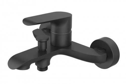 Смеситель DEVIDA GEMMA-NERO для ванны, с литым изливом и дивертором, фото