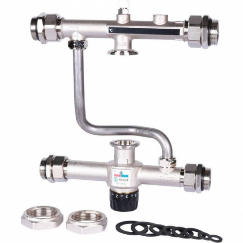 Насосно-смесительный узел Stout с термостатическим клапаном 30-60°C, фото