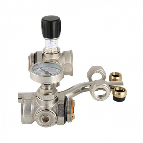 Байпас проходной с перепускным клапаном и термометром VT.0667T.0.0, фото фото 5