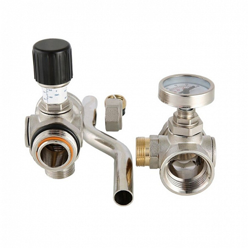 Байпас проходной с перепускным клапаном и термометром VT.0667T.0.0, фото фото 3