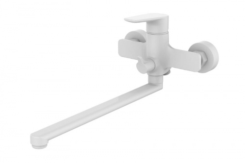 Смеситель DEVIDA VIVA-WHITE для ванны, с поворотным изливом и дивертором, фото