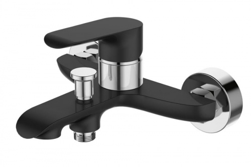 Смеситель DEVIDA GEMMA-NERO для ванны, с литым изливом и дивертором, ручка, фото