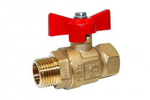 Кран шаровый КРЕПЫШ DN-15 В/Н бабочка PN16 ГАЛЛОП, фото