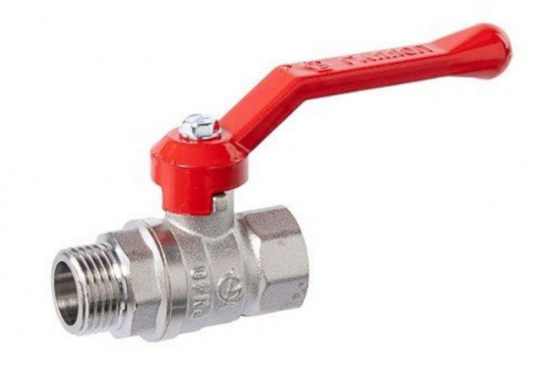 Кран шаровый 11Б27п1 СТАНДАРТ DN-15 В/Н рычаг PN40 НИКЕЛЬ 221 ГАЛЛОП, фото