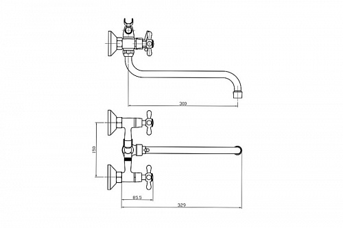 Смеситель ROEGEN RP120A для ванны, 1/2" м/к, фото фото 5
