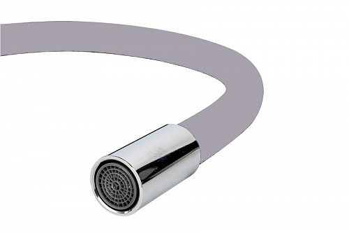 Смеситель ROEGEN RD014S для кухни, 40 мм, на гайке, с боковой ручкой, с гибким серым изливом, фото фото 2