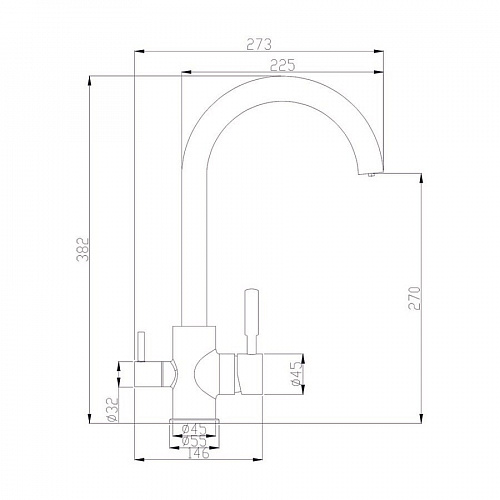 Смеситель DEVIDA для питьевой воды, матовый, на гайке, фото фото 2