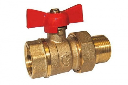 Кран шаровый 3/4" с американкой бабочка 11Б27п1 СТАНДАРТ Галлоп, фото