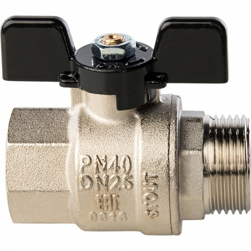 Кран шаровый полн. прох. 1" В/Н бабочка, STOUT, фото фото 3